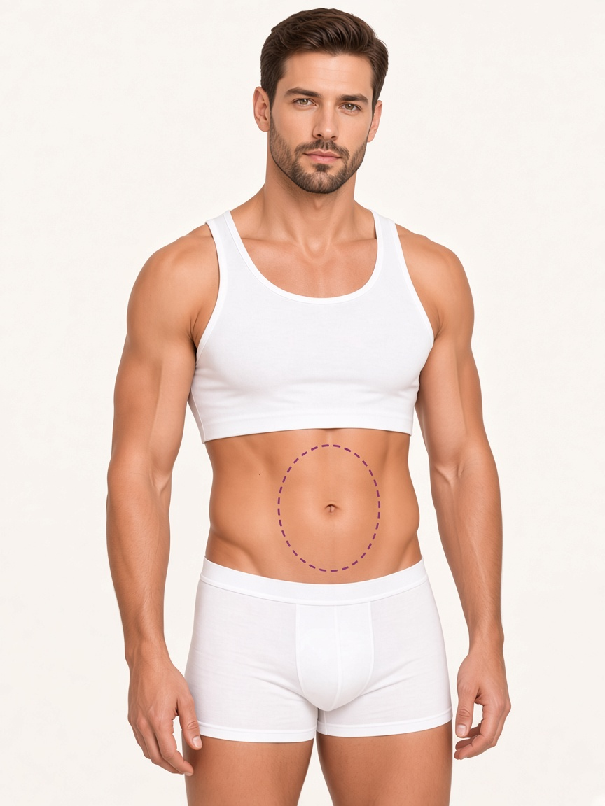 Esfoliação de abdômen masculina Pello Menos