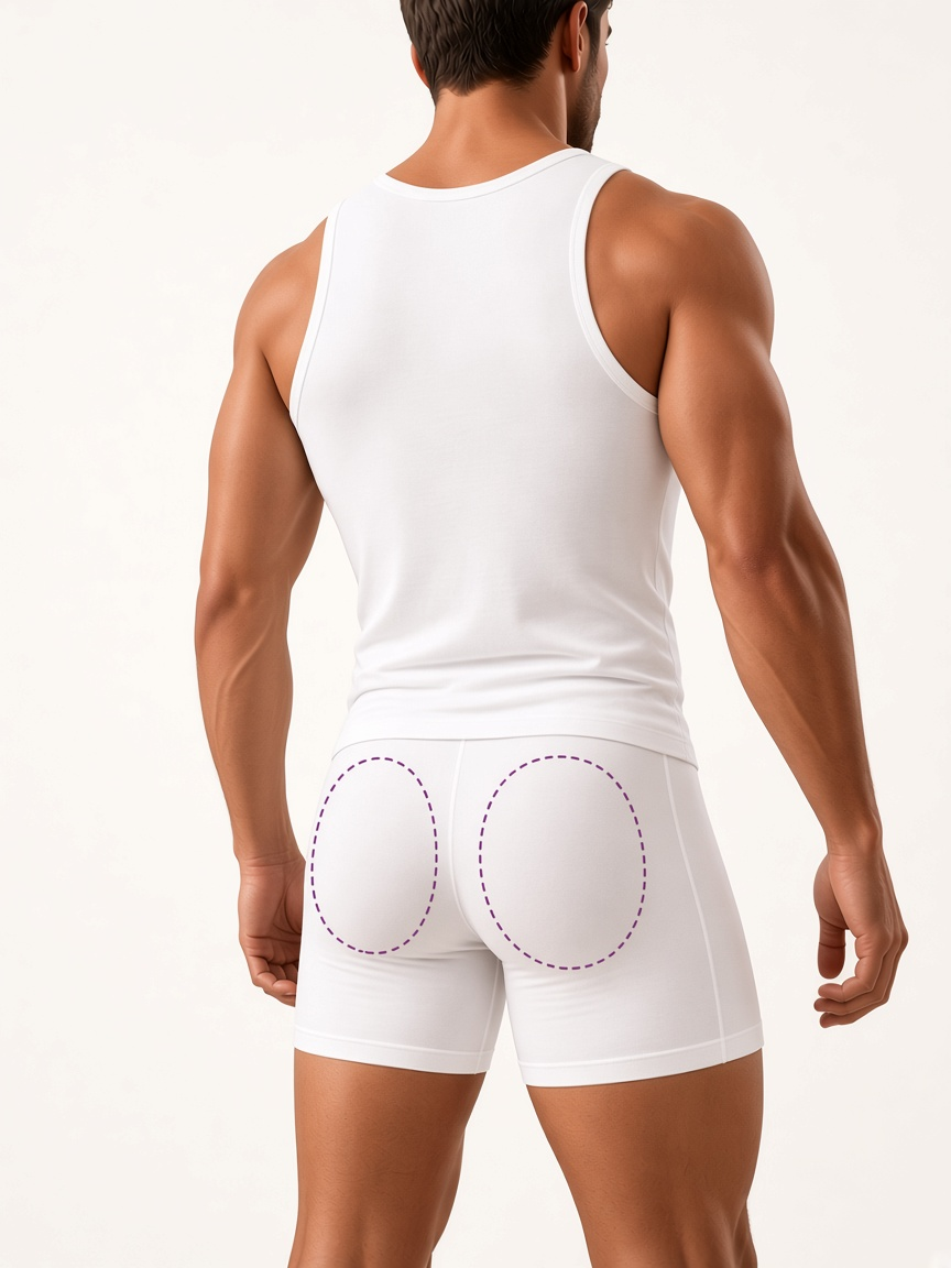 Esfoliação de nádegas masculina Pello Menos