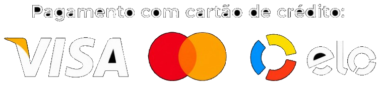Pagamento com cartão de crédito: Visa, Mastercard e Elo